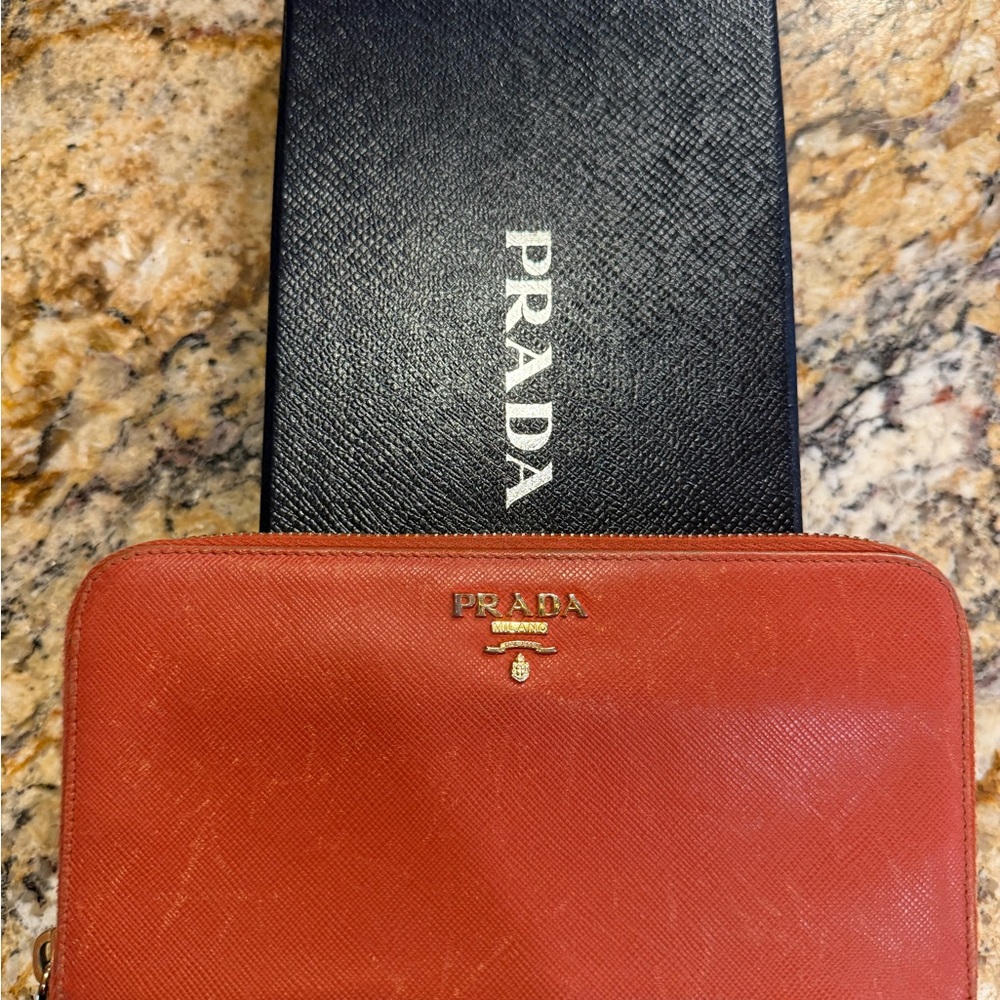 Prada Red Leather Wallet